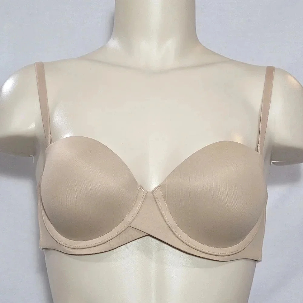 34B Maidenform Self Expressions Stay Put‎ Strapless Bra Beige With Straps